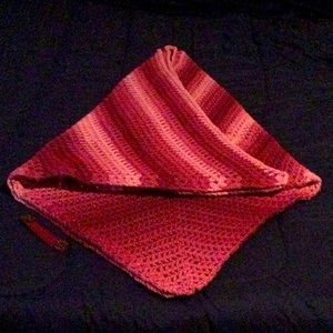 Hand Crocheted Multicolored Pink Shawl